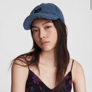 Rag & Bone Addison Baseball Cap furry blue adjustable size